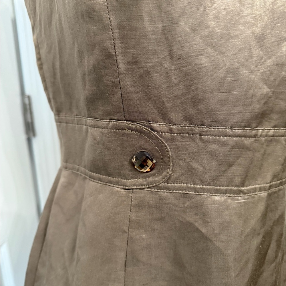 Alex Marie Womens 6 NWT Bronze Brown Tan Dress Silk Blend Jewel Shift Sleeveless - Picture 2 of 9